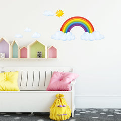 DECOWALL SG2-1713 rainbow clouds decals set, ideal for quick nursery wall refresh.