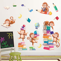 DECOWALL SG2-2402 colorful books wall decal adds vibrant classroom energy.