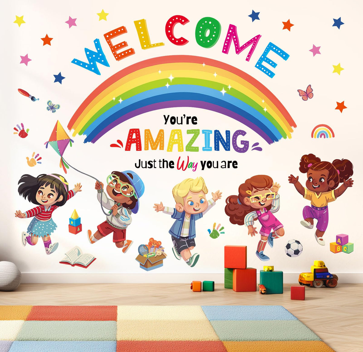 DECOWALL SG2-2403 large rainbow decor for a vibrant kids play corner