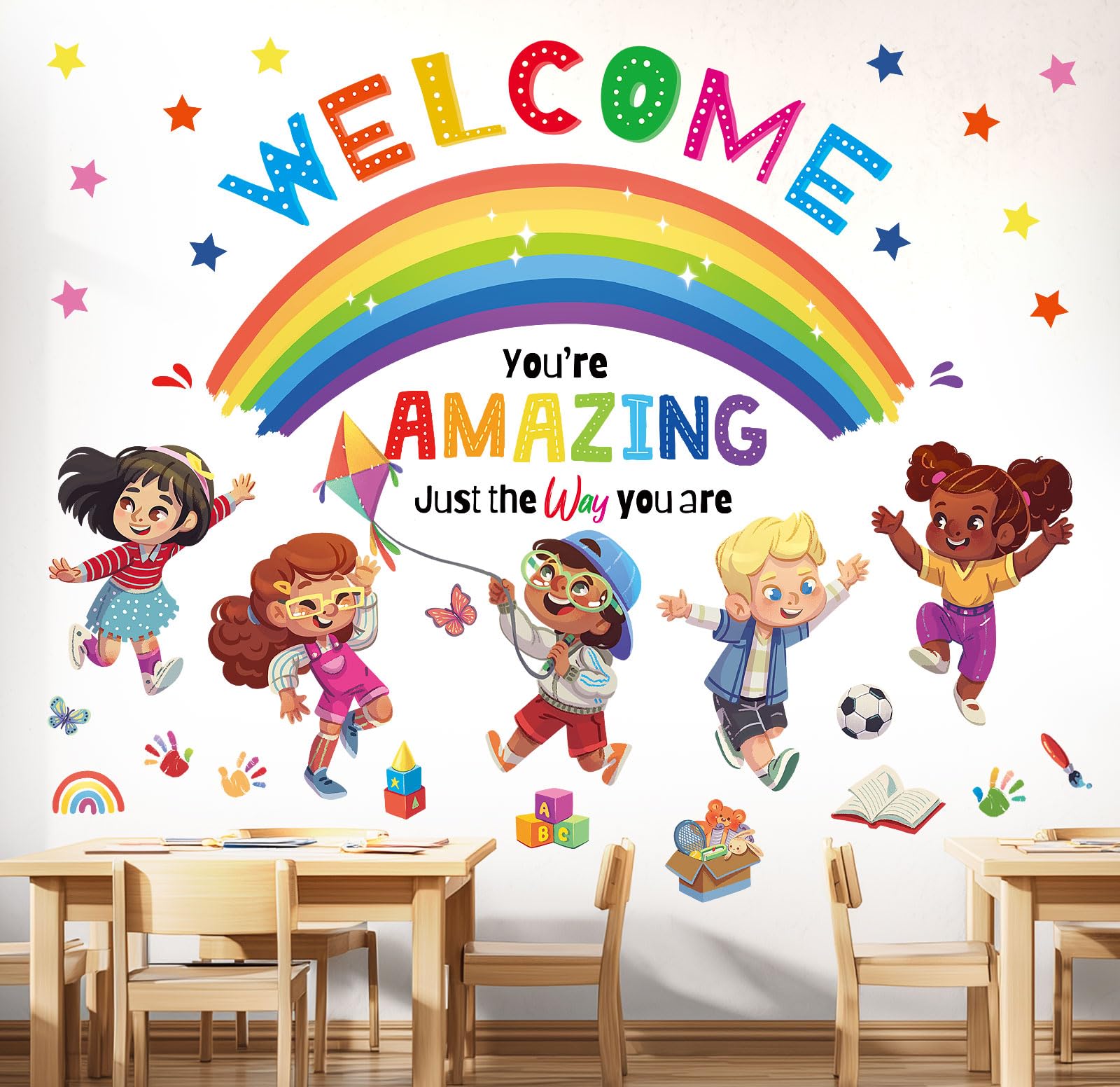 DECOWALL SG2-2403 two boys characters brighten the playroom