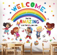 DECOWALL SG2-2403 two boys characters brighten the playroom