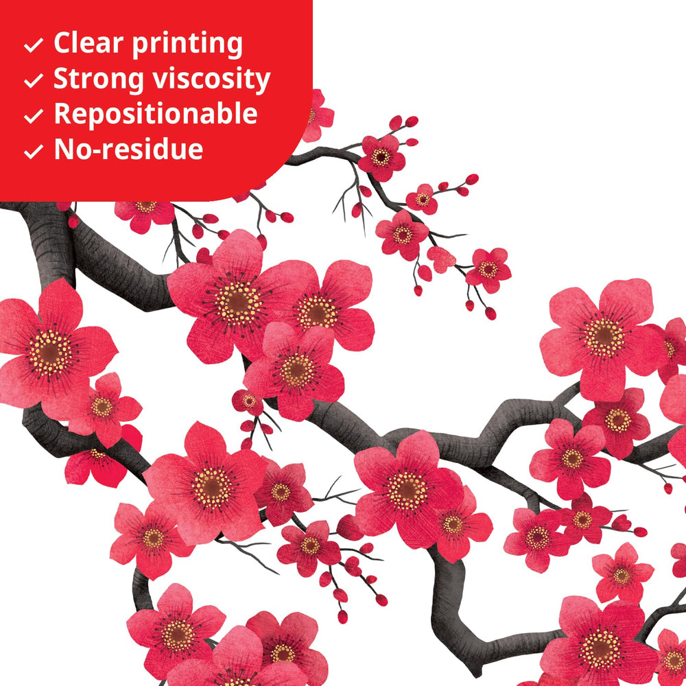 DECOWALL SG2-2406 Japanese-style red branches decal for elegant Asian-inspired rooms