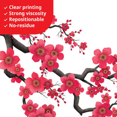 DECOWALL SG2-2406 Japanese-style red branches decal for elegant Asian-inspired rooms