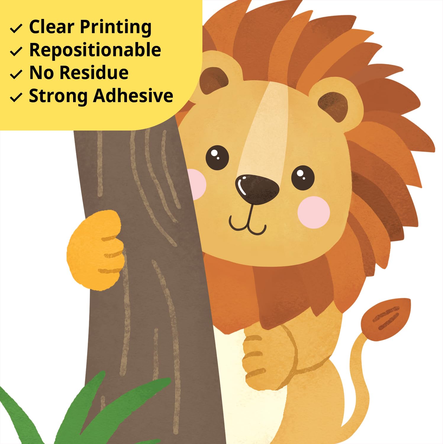 DECOWALL SG2-2418 baby nursery decor with friendly safari figures.