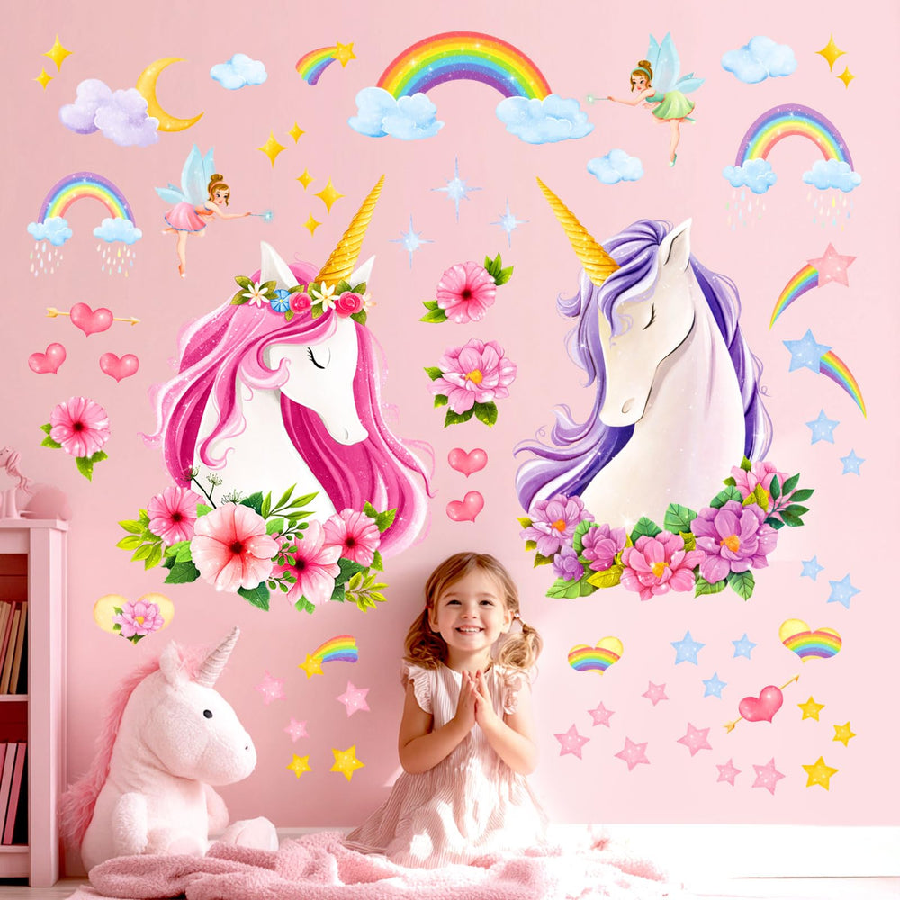 DECOWALL SG-2105 unicorn wall decor for nurseries creates a cheerful learning-friendly atmosphere.