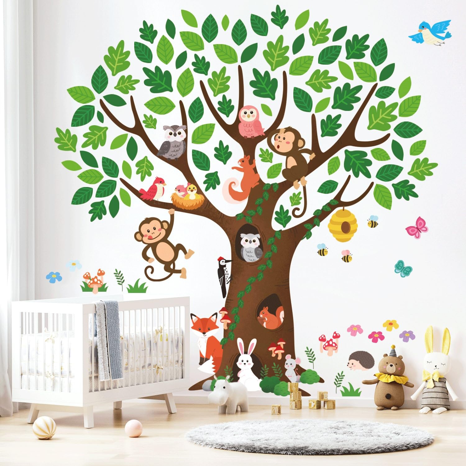 DECOWALL SG4-2211 monkey and bird decor sparks imagination and playful learning spaces.