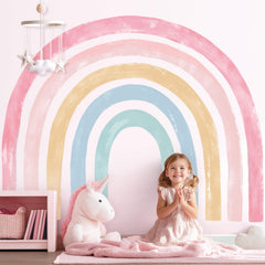 Decowall SG4-2429 watercolor rainbow wall sticker for kids room