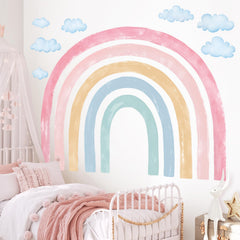 Decowall SG4-2429 watercolor rainbow wall sticker easy peel and stick