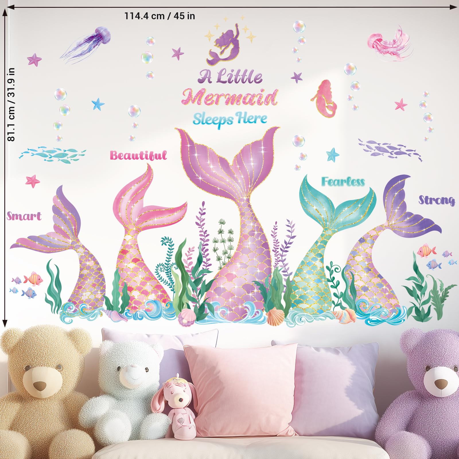 DECOWALL watercolor pastel design enhances rooms with soft ocean hues