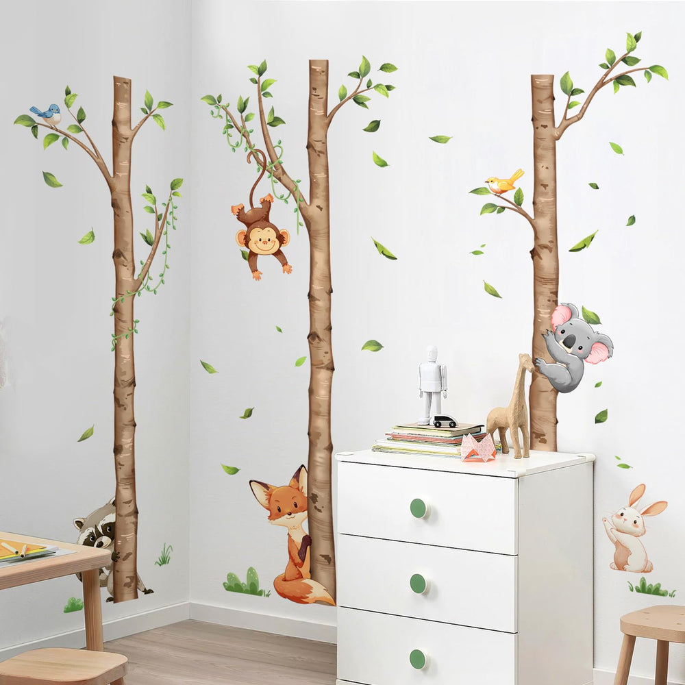Decvictor forest scene wall decal forms a large finished layout