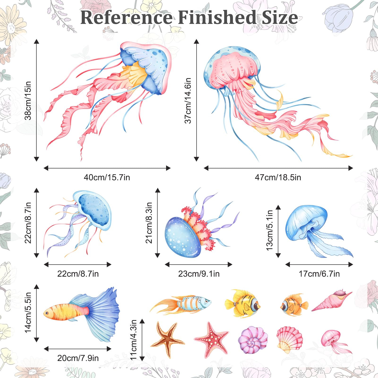 Decvictor jellyfish dream wall decal for calming ocean-themed spaces