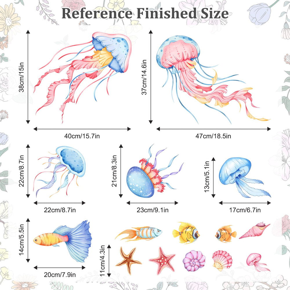 Decvictor jellyfish dream wall decal for calming ocean-themed spaces