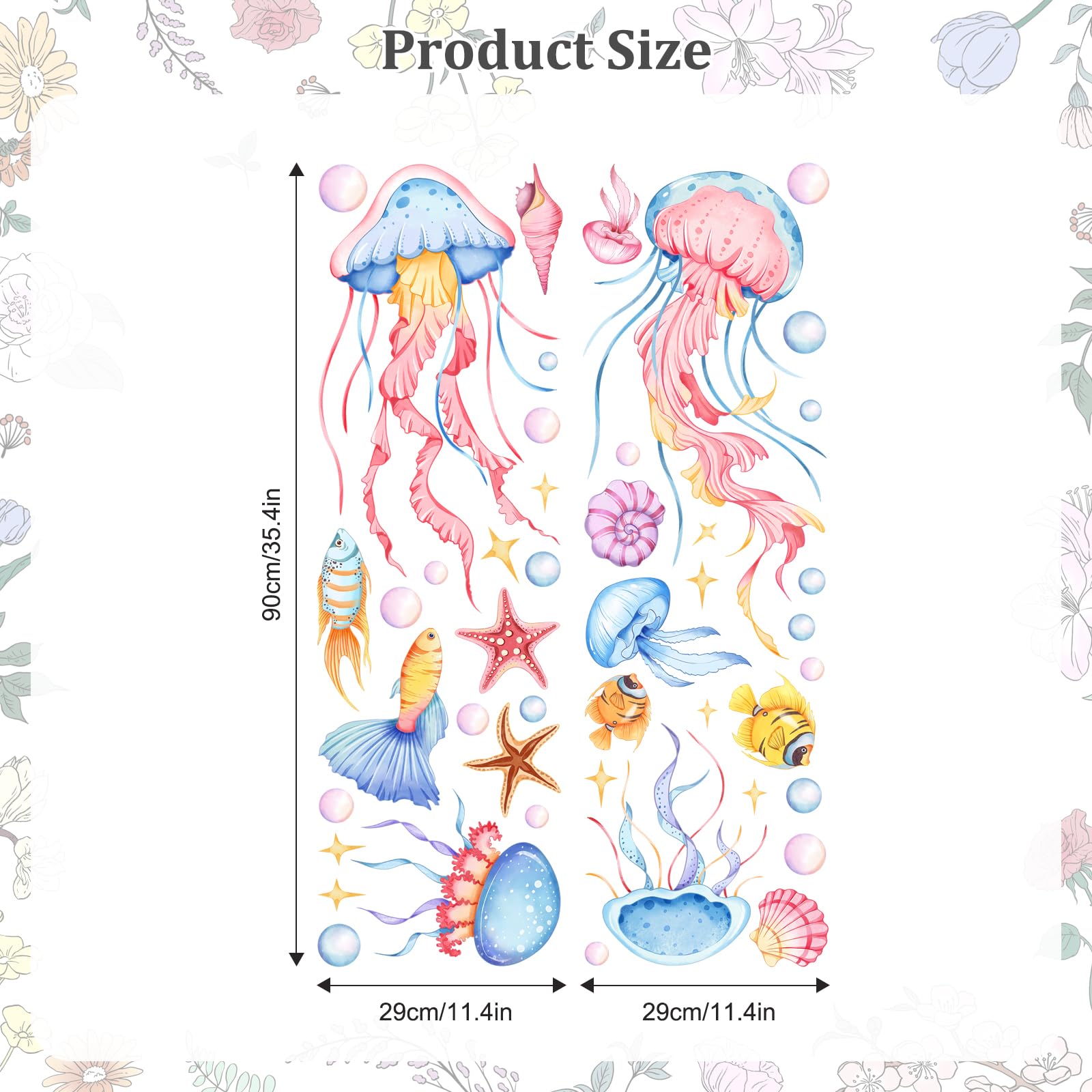 Decvictor nursery room jellyfish decal for a gentle undersea vibe