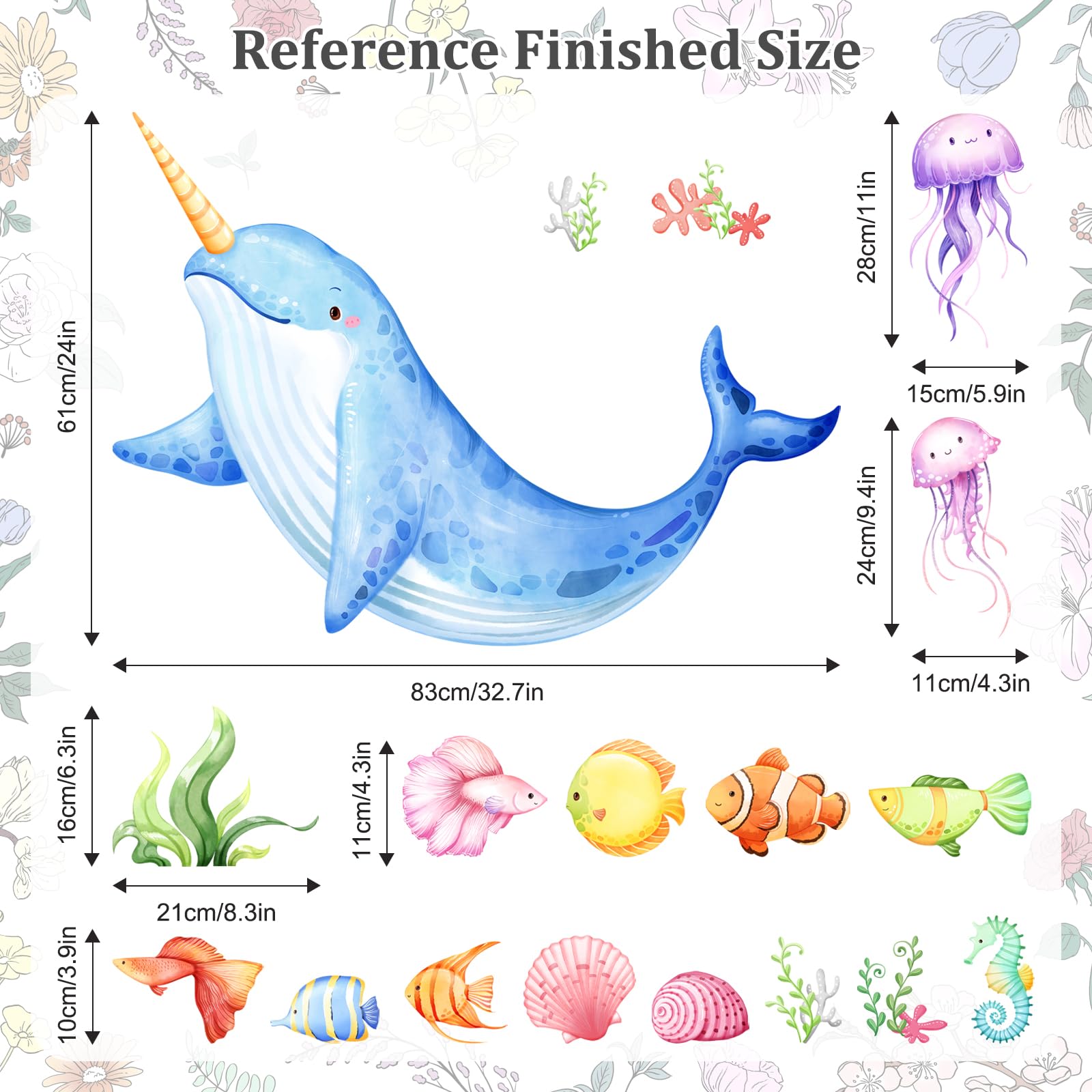 Decvictor Under The Sea sea fish group wall art brightens any space