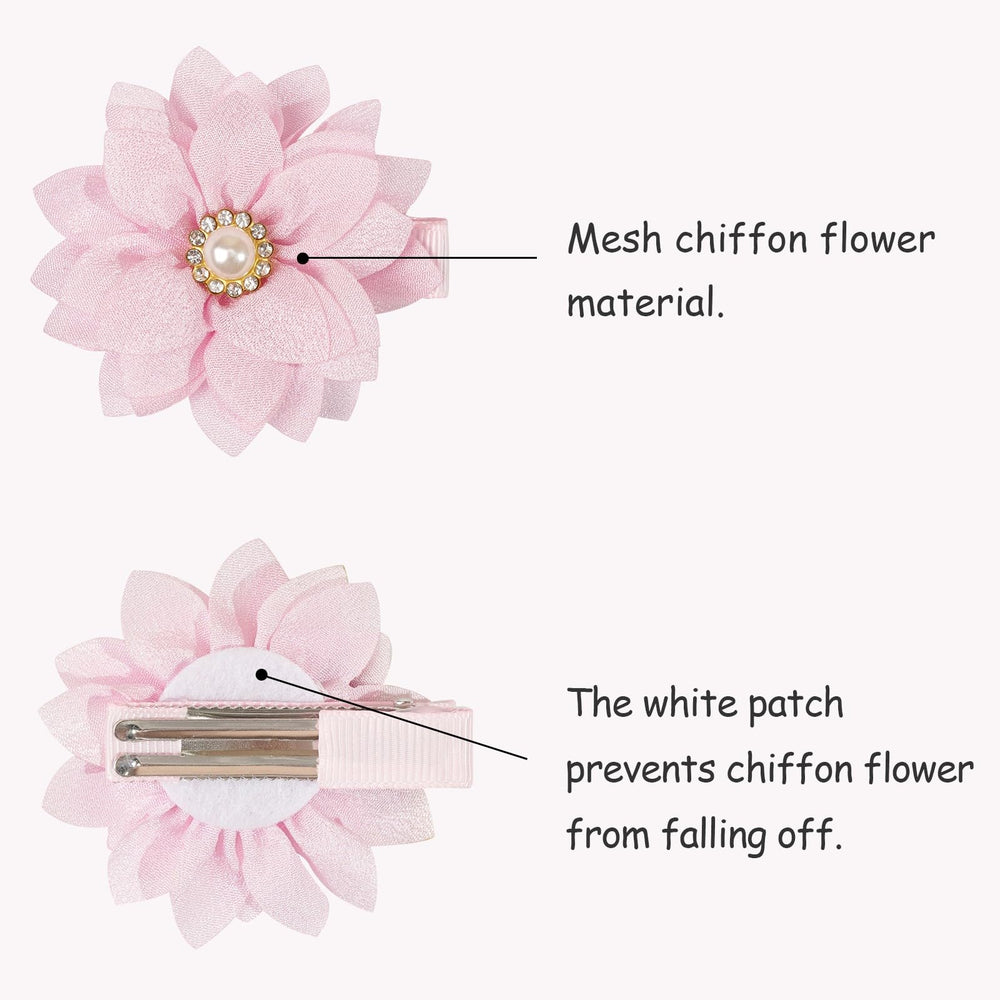DED rhinestone flower clip enhances daily outfits with subtle glitter.