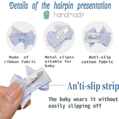 Close-up reveals durable grosgrain ribbon on the DED Mini Bow Snap Clip.