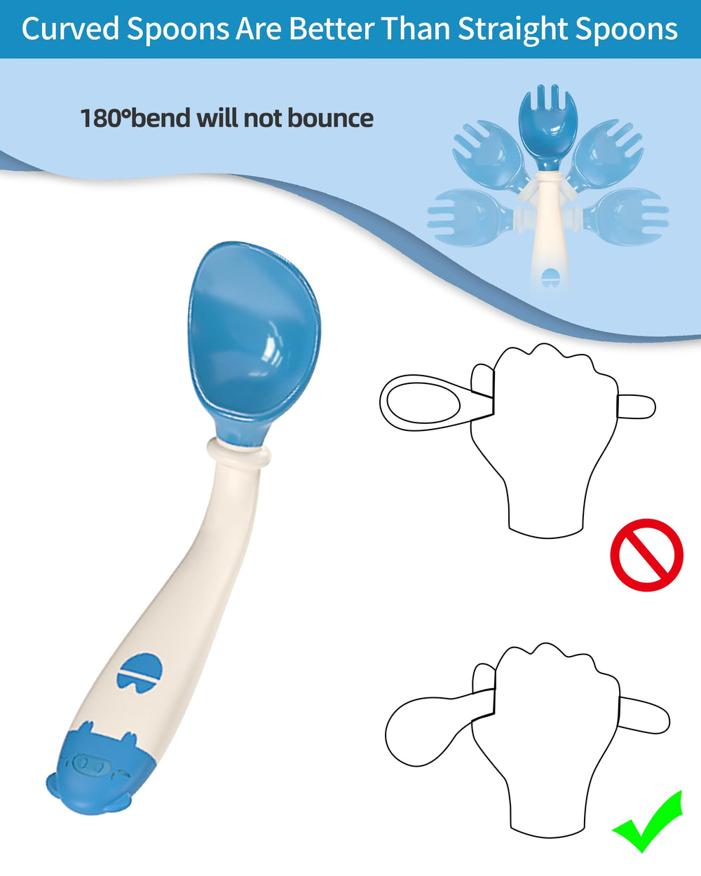 Deejoy blue soft-tip fork safe for gentle early feeding sessions