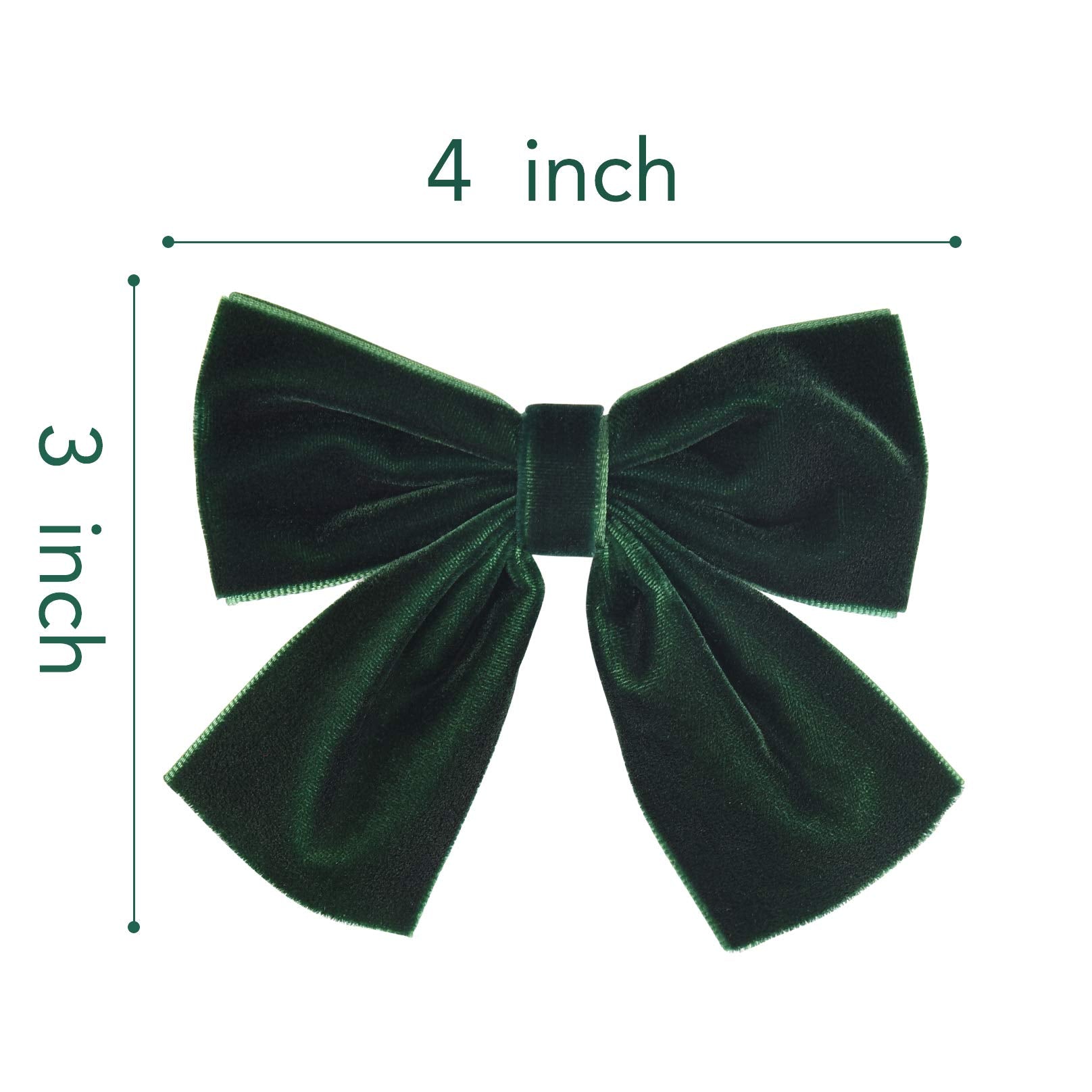 DEEKA green velvet bows with alligator clip for secure hold