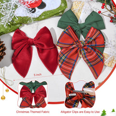 DEEKA Christmas fable bow red plaid close-up for party looks