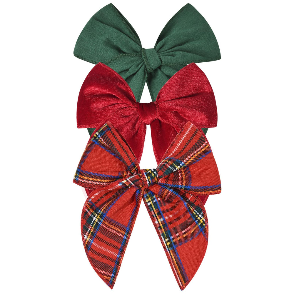 DEEKA christmas bow trio ready for family photos