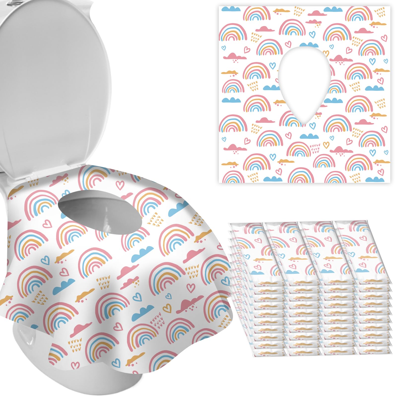 DEEKI toilet seat covers 2 layers no-slip for clean public restrooms