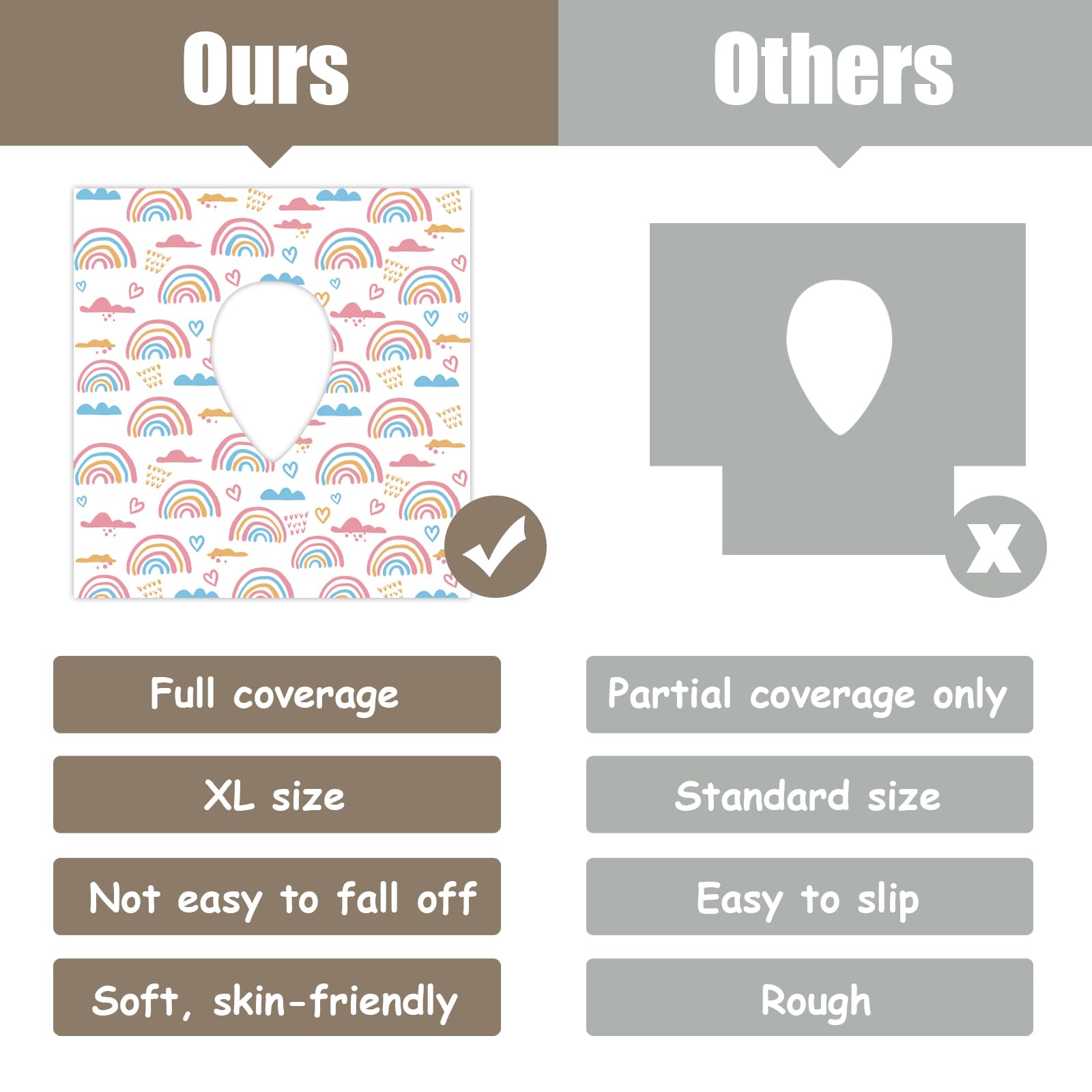 DEEKI two-layer design shows soft fabric and waterproof layer for hygiene