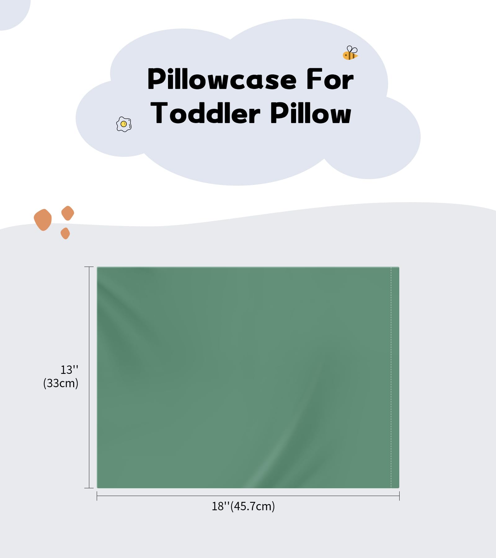 Deep Dream envelope-closure pillowcase ensures secure fit for travel and easy washing.
