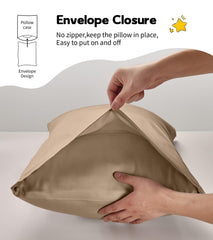 Envelope-closure Deep Dream pillowcase securing the pillow during naps.
