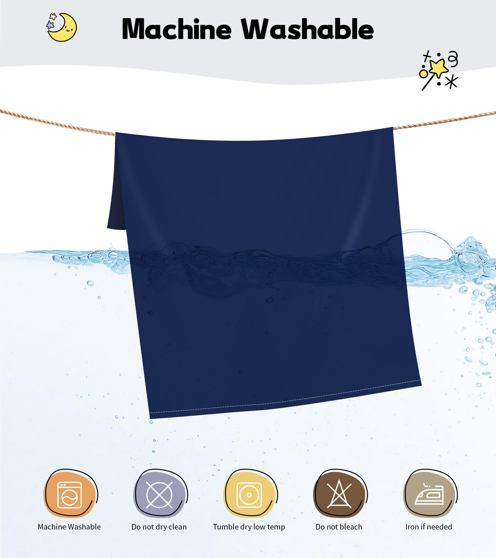 Deep Dream machine-washable pillowcase for simple care and easy cleaning.