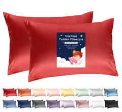 Deep Dream toddler pillowcase 13x18 pack 2 in dark red, soft and breathable.