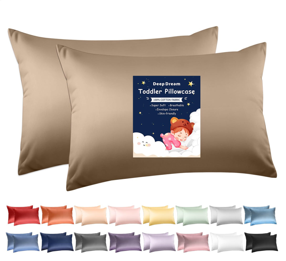 Deep Dream toddler pillowcase 13x18 in soft cotton for gentle, cozy nights.