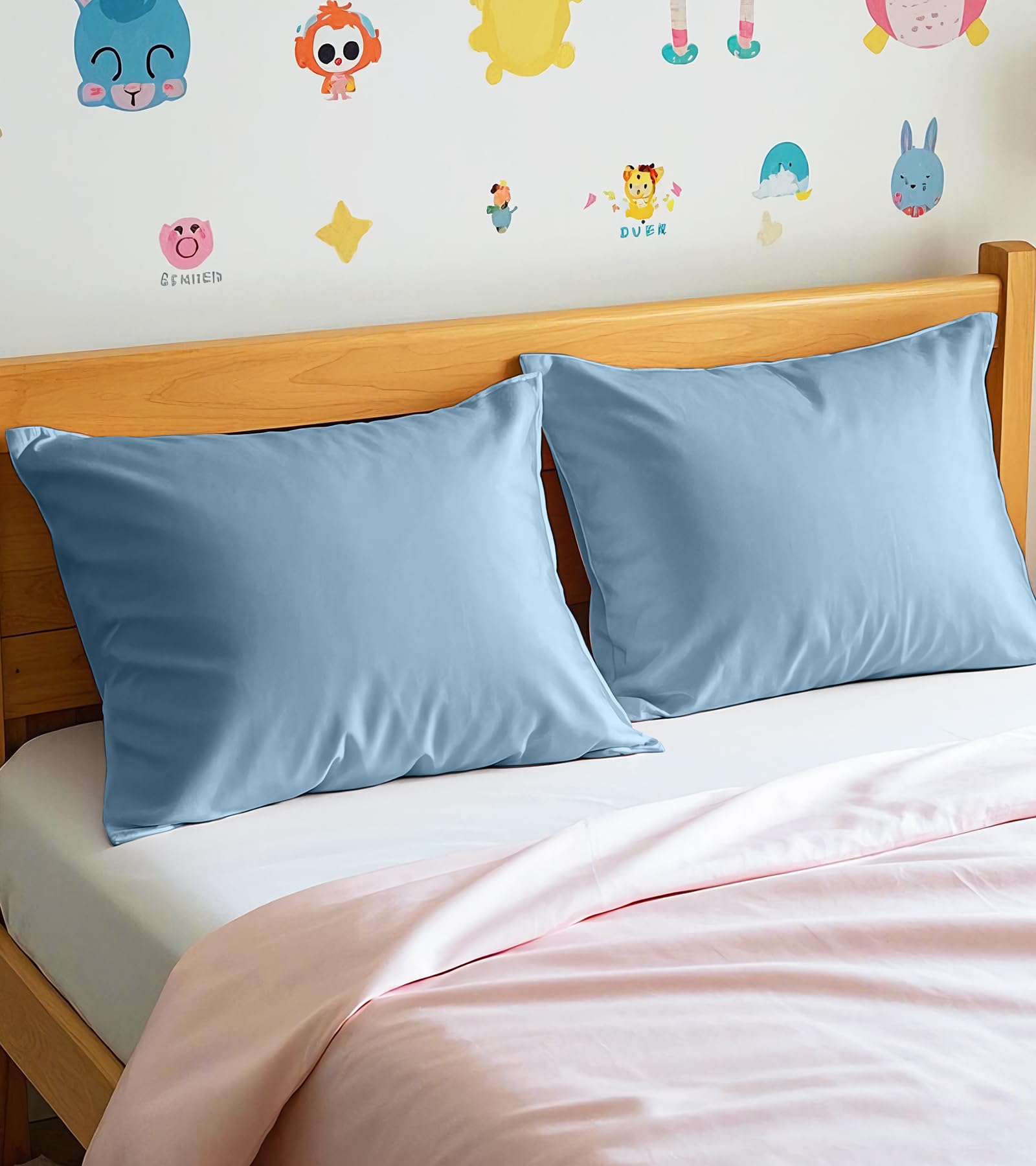 Deep Dream toddler pillowcase breathable cotton wicks moisture for all-season use.