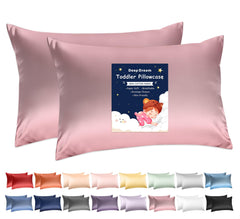 Deep Dream toddler pillowcase lotus pink close-up shows soft cotton fibers for gentle sleep