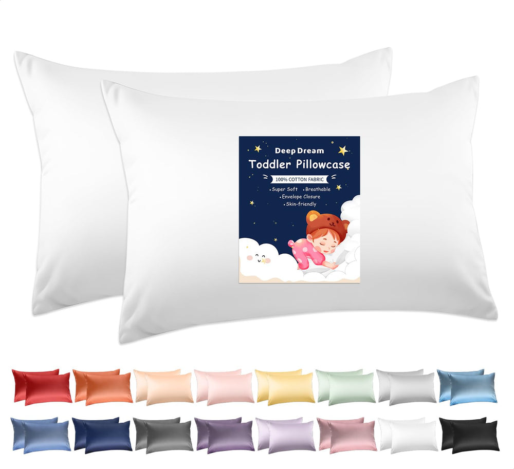 Deep Dream toddler pillowcases, white 2-pack, 13x18, soft touch front view