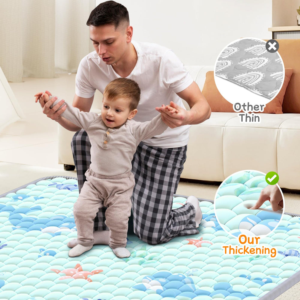 Deeteck mat with reinforced edges designed for durability during active play