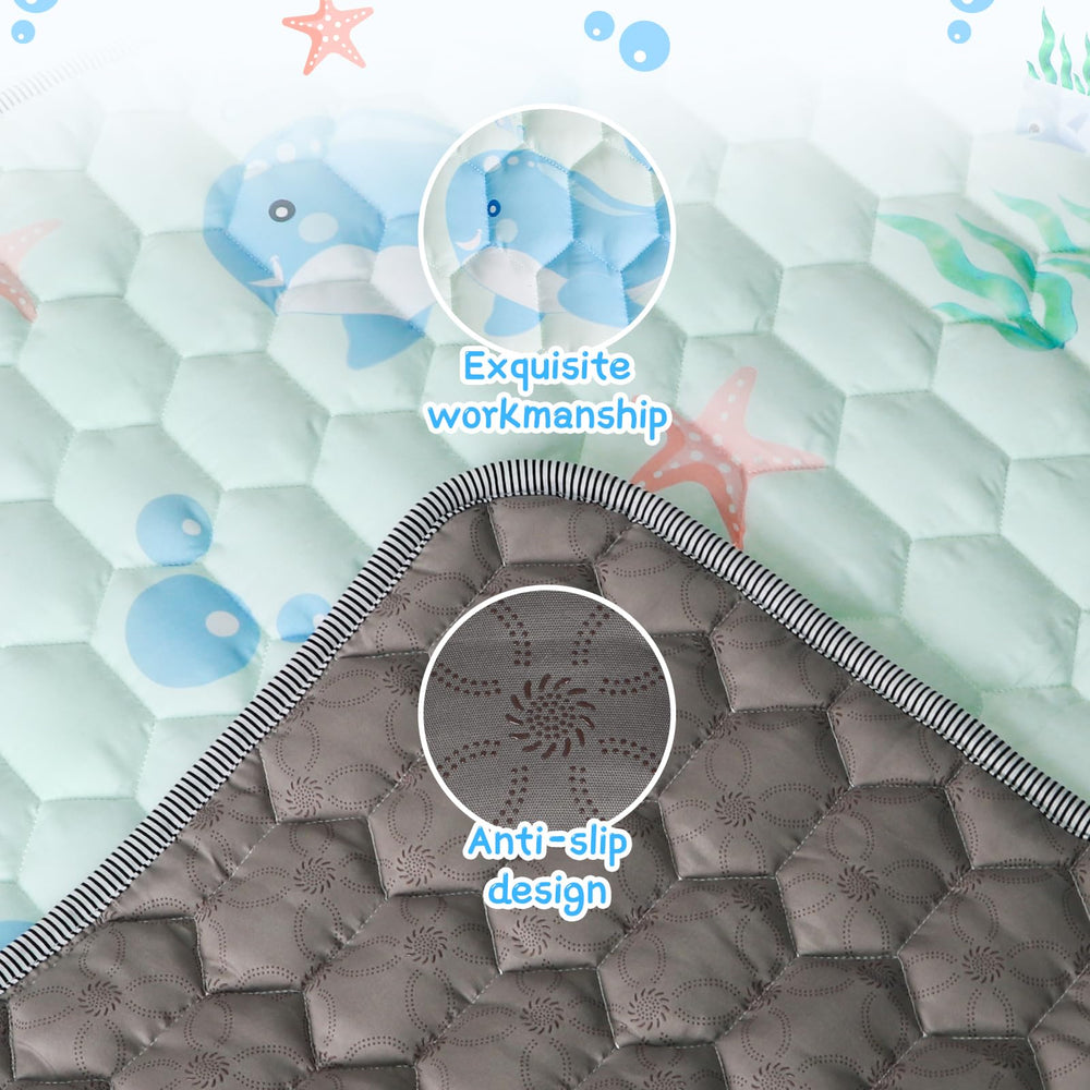 Close-up of thick padding providing plush support for little explorers