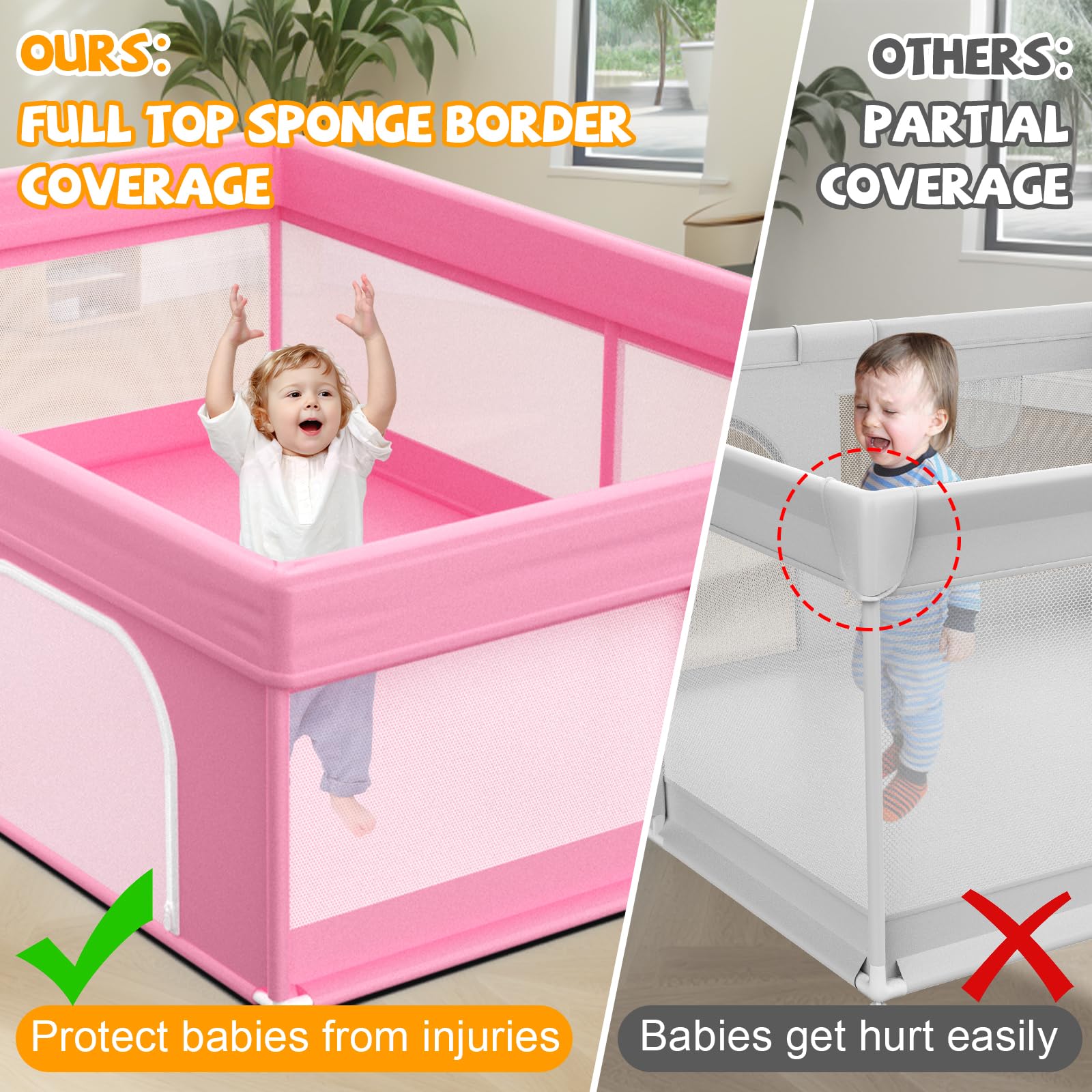 Deeteck playpen detachable handles providing walking support during early learning.