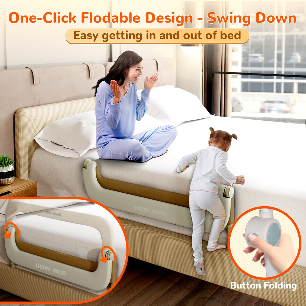 Deeteck folding design rail allows easy access and compact storage.