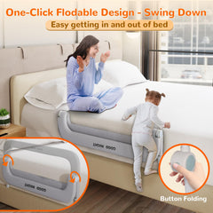 Deeteck folding-design bed rail makes it easy to get in and out of bed.