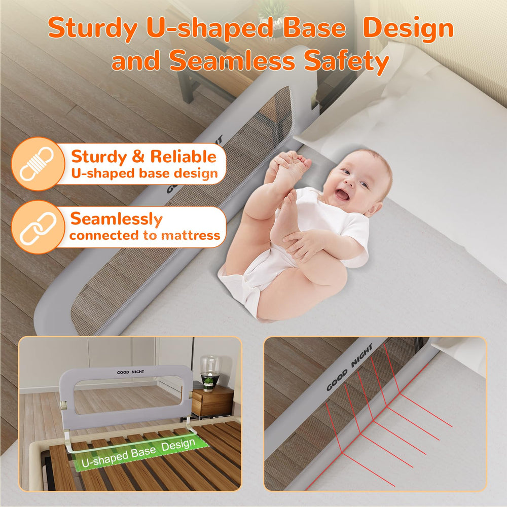 Deeteck bed guard rail tool-free installation for quick setup