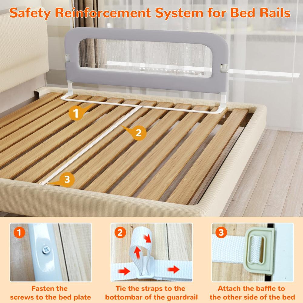 Deeteck bed guard rail soft non-toxic fabric for baby comfort