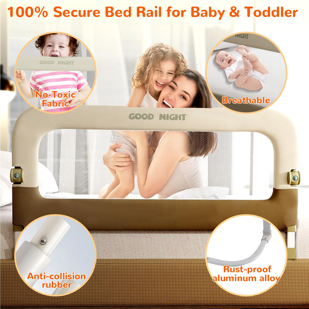 Deeteck bed guard rail tool-free-installation allows setup in minutes