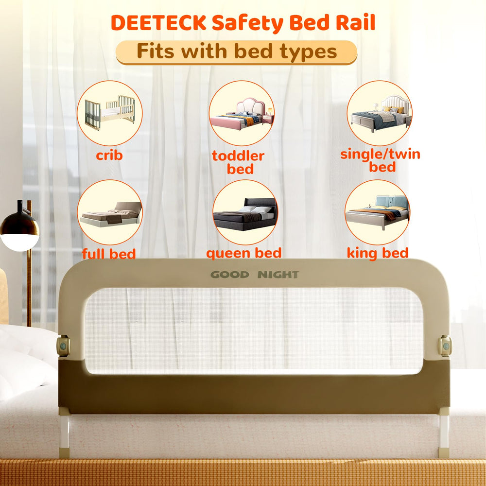 Deeteck universal bed fit works with crib to king sizes.