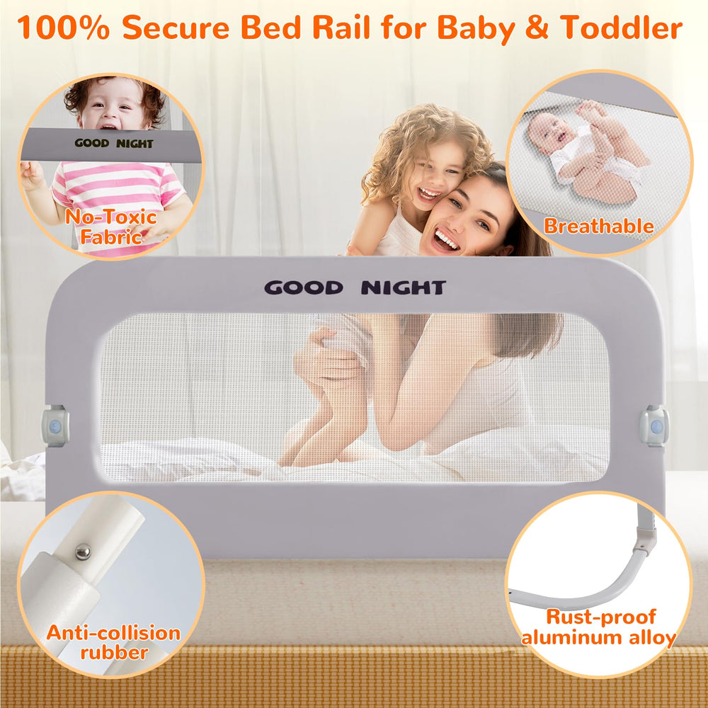 Deeteck bed guard rail universal fit for crib to king beds