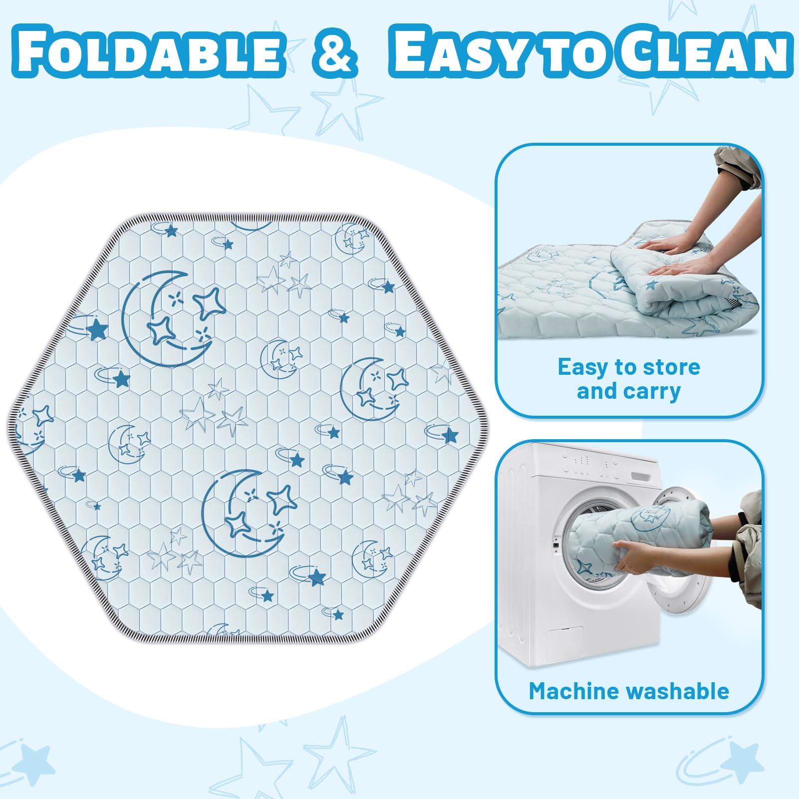 Deeteck hexagon baby play mat fosters safe play in various rooms