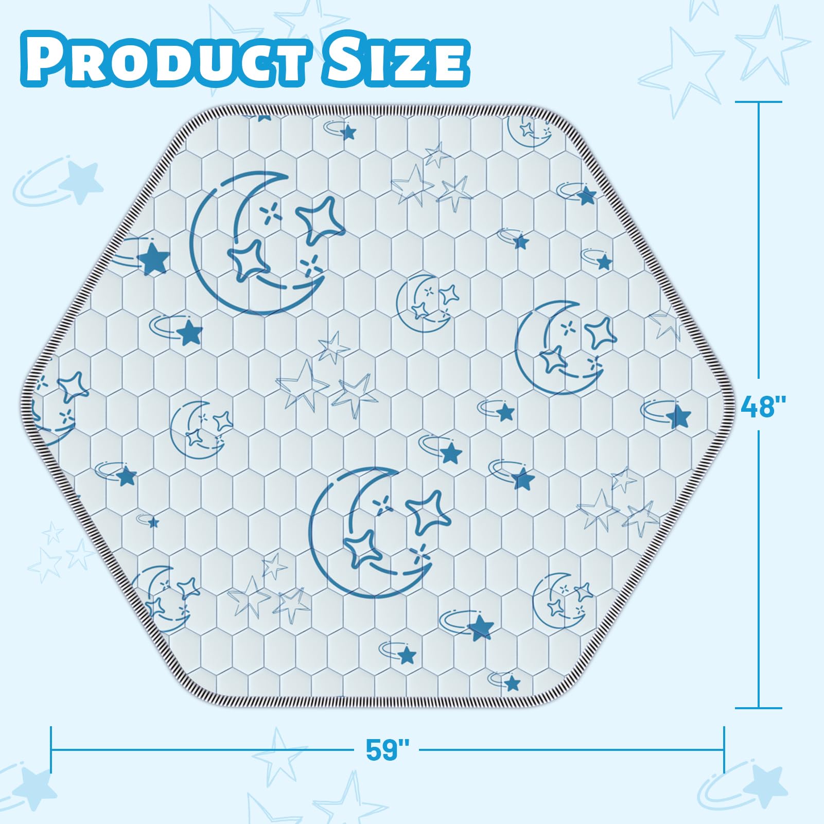 Deeteck hexagon play mat offers generous space for family and pets.