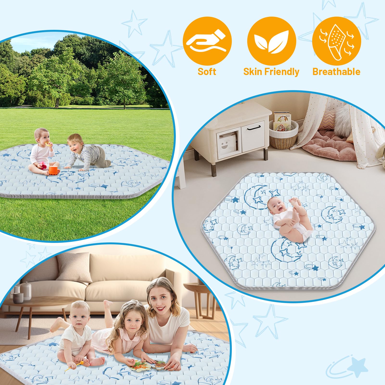 Deeteck hexagon baby play mat suitable for indoor and outdoor settings