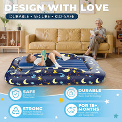 Deeteck inflatable bed with built-in air pump speeds setup for busy mornings.