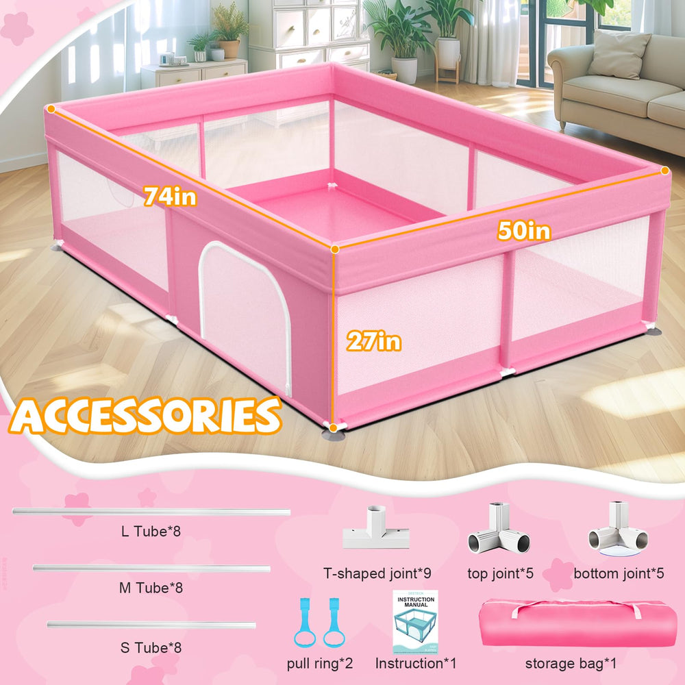 Deeteck playpen 360 degree mesh view with breathable panels for visibility