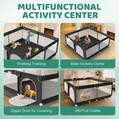Deeteck playpen 360-degree visibility and ventilation for monitoring